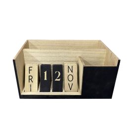 DKD Home Decor Organizador de Oficina Loft con Calendario Madera MDF Negro y Natural 15x15x30 cm Pack de 2 Unidades Precio: 16.00104. SKU: B15HYFME5N
