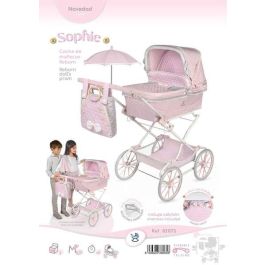 Decuevas Coche Reborn Plegable con Sombrilla y Bolso Sophie para Muñecas de hasta 55 cm