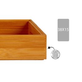 Organizador de bambú apilable Kinvara 38x15 cm, natural (24 Unidades) Organizador de bambú apilable Kinvara 38x15 cm, natural (24 Unidades)