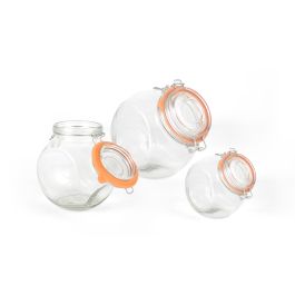 La Mediterranea Tarro Vidrio Clip 1000 ml con dimensiones 9.8 cm x 15 cm x 13.3 cm