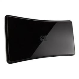 One For All Antena Interior TV Amplificada Full HD 5G, Ultra HD, Filtro Bloqueo 3G/4G/5G, Diseño Curvado
