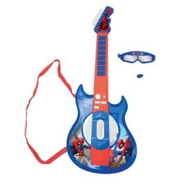 Lexibook Guitarra Electrónica SPIDER-MAN Luminosa con Micrófono y Gafas, Altavoz para Reproducir Música y Efectos de Sonido