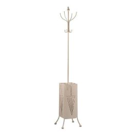 Giftdecor Perchero Paraguero Metal Cuadrado Crema 34x188x34 cm