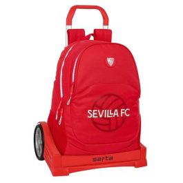 Mochila Escolar con Ruedas Sevilla Fútbol Club Rojo 32 x 44 x 16 cm