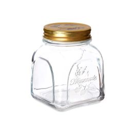 Pasabahce Tarro Homemade 500 ml Vidrio y Metal Oro Transparente 9x11.3x9 cm (Set de 24)