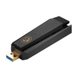 MSI Adaptador Wifi 6E GUAXE54 AXE5400 USB 3.2 Gen 1, WiFi 6E (802.11ax), 2.4GHz AX hasta 574 Mbps, 5GHz AX hasta 2402 Mbps, 6GHz AX hasta 2402 Mbps