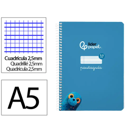 Liderpapel Cuaderno Espiral A5 Pautaguía Tapa Blanda 40 Hojas 75gr Cuadro Pautado 2,5mm Color Azul Precio: 6.50000021. SKU: B1JYD575HM
