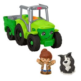 Fisher-Price Jgx12 Little People Tractor Musical de Arrastre con Granjero y Perrito, Juguete Infantil para +12 Meses