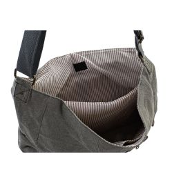 DKD Home Decor Bandolera Estilo Loft de Lienzo y Cuero Marrón Gris con Diseño Bicicleta, 48x37x10 cm