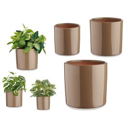 Ibergarden Set de 3 Macetas de Cerámica Cilíndricas en Color Taupe - 14, 17 y 22 cm Precio: 15.59000058. SKU: B12DQGW29W