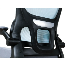 Q-connect Silla de Dirección Sorrento Malla Base Metálica Ruedas Premium, Color Azul Gris, Altura Máx. 1320 mm, Ancho 650 mm, Profundidad 600 mm