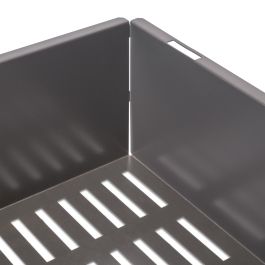 Emuca Kit de cajón metálico y bastidor regulable Quartz para armarios, guías de cierre suave y extracción total, Módulo 80cm, Acabado Titanio