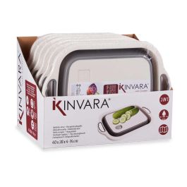 Tabla de cortar plegable con colador Kinvara 29.8x5x40 cm, plástico PP y TPR, colores blanco y gris (12 Unidades) Tabla de cortar plegable con colador Kinvara 29.8x5x40 cm, plástico PP y TPR, colores blanco y gris (12 Unidades)