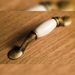 Emuca Lote de 20 tiradores para mueble Papua, L127mm, intereje 76mm, Zamak, Bronce