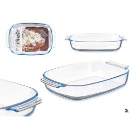 Vivalto Bandeja Borosilicato Rectangular con Asas Transparente 2000ml 30.2x6x19.6cm