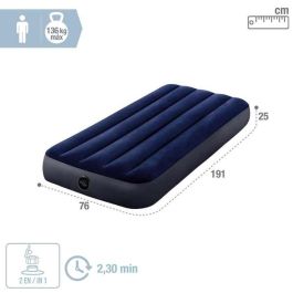 Intex Colchón Hinchable Flocado Dura-Beam Standard Classic Downy Individual 76x191x25 cm
