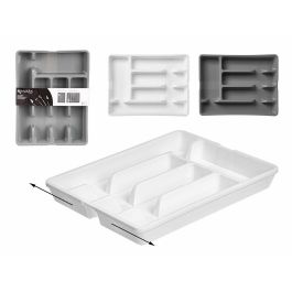 Kinvara Cubertero Plegable de Plástico Blanco/Gris Surtido 36.5x27.5x4.5 cm Extensible a 44.5 cm (12 Unidades) Precio: 36.49999969. SKU: B156MDNFAC