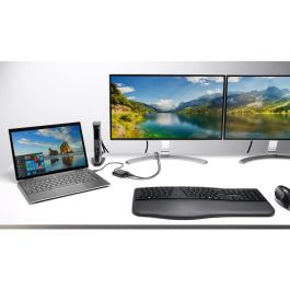 Kensington Pro Fit Ergo Teclado Inalámbrico Ergonómico QWERTY Negro - RF Wireless + Bluetooth con Reposamuñecas
