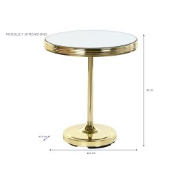 DKD Home Decor Mesita Auxiliar Glam Dorado Laton Espejo 42.5 x 49 x 42.5 cm