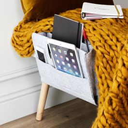 Home Deco Factory Organizador Borde De La Cama Vallee Outlet para Libros Tablet Telefono Gafas 31x8x24 cm