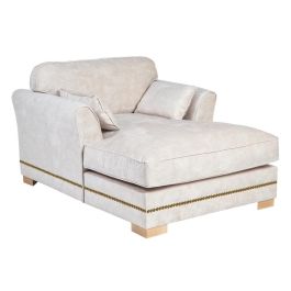 Sofá Chaise Longue Beige Tejido Salón 114 X 155 X 92 cm