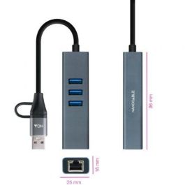 NANOCABLE CONVERSOR USB-C+USB-A/M 3.0 ETHERNET+ 3xUSB-A 15CM