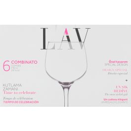 Lav Set 6 Copas Combinados 730 cc Ø9x10.5x21 cm de Cristal Transparente Colección Combinato (4 Cajas)