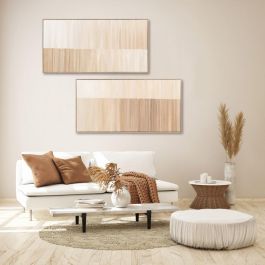 DKD Home Decor Cuadro Beige Blanco Lienzo PS 142.5 x 4.5 x 72.5 cm (2 Unidades)