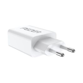 PEDEA 60040100 Cargador USB-C 20W PD Carga Rápida con 2 Puertos (USB-C y USB-A) 100-240V - Blanco