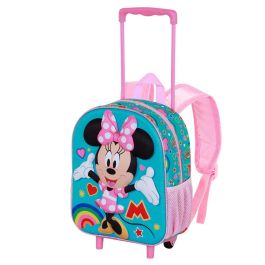 Mochila 3D con Ruedas Pequeña Greet Disney Minnie Mouse Turquesa