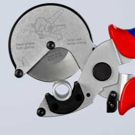 Knipex Tijeras para tubos, para Plástico y Aluminio, Negro/Azul/Rojo, corte hasta 2,6 cm, 210 mm