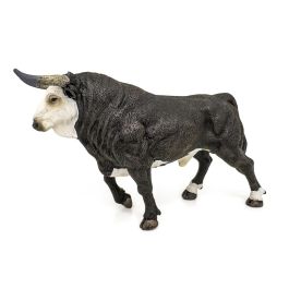 DEQUBE Figura Réplica Toro Bravo Cara Blanca Trotando a Escala, Pintada a Mano con Máximo Detalle, +3 años DEQUBE Figura Réplica Toro Bravo Cara Blanca Trotando a Escala, Pintada a Mano con Máximo Detalle, +3 años