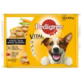 Pedigree Pouch 4Pack Pollo Buey Y Verd 13x4x100 Precio: 45.4999996. SKU: B158NSQYSD