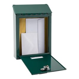 Arregui Buzón Individual Exterior Civic Acero Verde 21,6 x 8 x 30 cm con Tejadillo y 2 Llaves