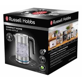 Russell Hobbs 24191-70 Hervidor de Vidrio Compact Home, Acero Inoxidable y Luz Indicadora Azul