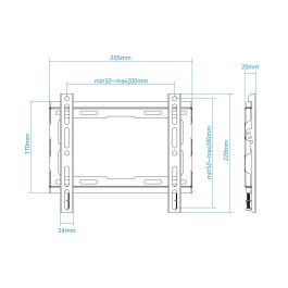 TooQ LP1043F-B Soporte de Pared Fijo para TV de 23-43 pulgadas, hasta 45 kg, Negro, 20 mm de distancia a pared, compatible VESA TooQ LP1043F-B Soporte de Pared Fijo para TV de 23-43 pulgadas, hasta 45 kg, Negro, 20 mm de distancia a pared, compatible VESA
