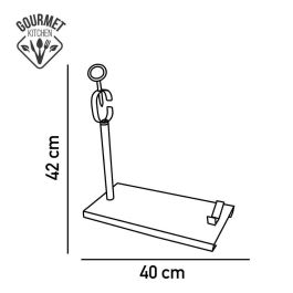 Gourmet Kitchen Jamonero Metálico de Acero Cromado para Jamones Grandes 40x16.5x42cm