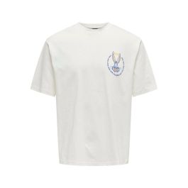 Camiseta de Manga Corta Hombre Only & Sons Onslooney Rlx Cloud Dancer Blanco