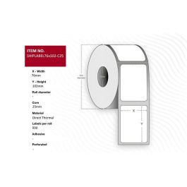 Capture Ship-label 76 x 102mm, Core 25mm. Direct Thermal, 930 labels per roll, 12 rolls per box. Ideal for PostNord, DB Schenker and UPS packages Precio: 119.50000051. SKU: B17M4XPBCP