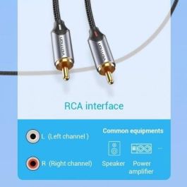 Cable Conversor Vention BGUHF/ 2x RCA Macho - USB Tipo-C Macho/ 1m/ Gris