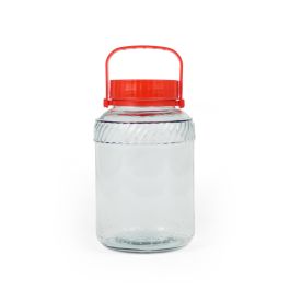 Inde Tarro de Vidrio La Mediterranea con Tapa y Asa, 3000 ml (16 x 16 x 23.9 cm) (6 Unidades)