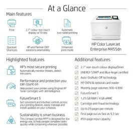 HP Impresora Láser Color LaserJet Enterprise M455DN Doble Cara Automática Duplex 3PZ95A Blanca