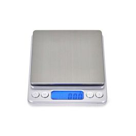 Livoo DOM474 Báscula Electrónica de Precisión con Bandeja de Acero Inoxidable, Máx. 500g, 6 Unidades, Pantalla LCD