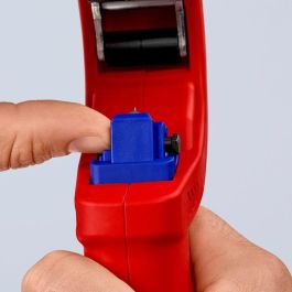 Knipex 90 23 01 BK Cortatubos para Plástico y Acero, Diámetro de Corte hasta 50 mm, Color Azul/Rojo