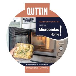 Fiambrera de Acero Quttin 2L para Microondas y Horno (12 Unidades) Fiambrera de Acero Quttin 2L para Microondas y Horno (12 Unidades)