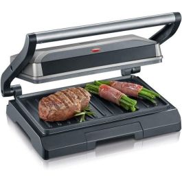 SEVERIN KG2394 Parrilla multifunción compacta: carne - paninis - verduras - placas antiadherentes 23x14-5 cm - recogegrasas