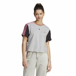 Camiseta de Manga Corta Mujer Adidas 3S Cr Gris