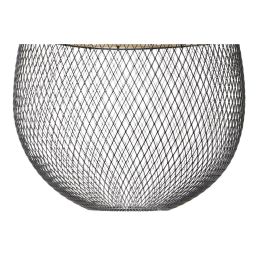 DKD Home Decor Lámpara de Techo Urban, de Metal y Ratán, Colores Negro y Marrón, para 1 Bombilla E27 50W. Dimensiones 32x32x43 cm