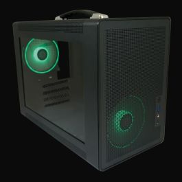 LC-Power LC-716MB-ON Micro Torre PC Negra para Gaming, micro ATX/Mini-ITX, Vidrio Templado, Ventana, Iluminación RGB