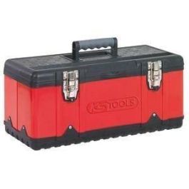 KS TOOLS Caja de Herramientas Desmontable Bimaterial Metal y PVC 47x23.8x20.3cm, Carga 30kg, Tapa Antideslizante y Cierre Metálico